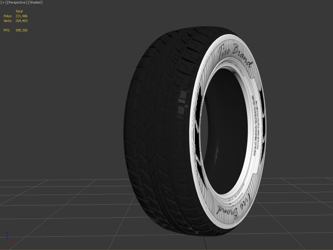 Tire pack and rim 3D model_9