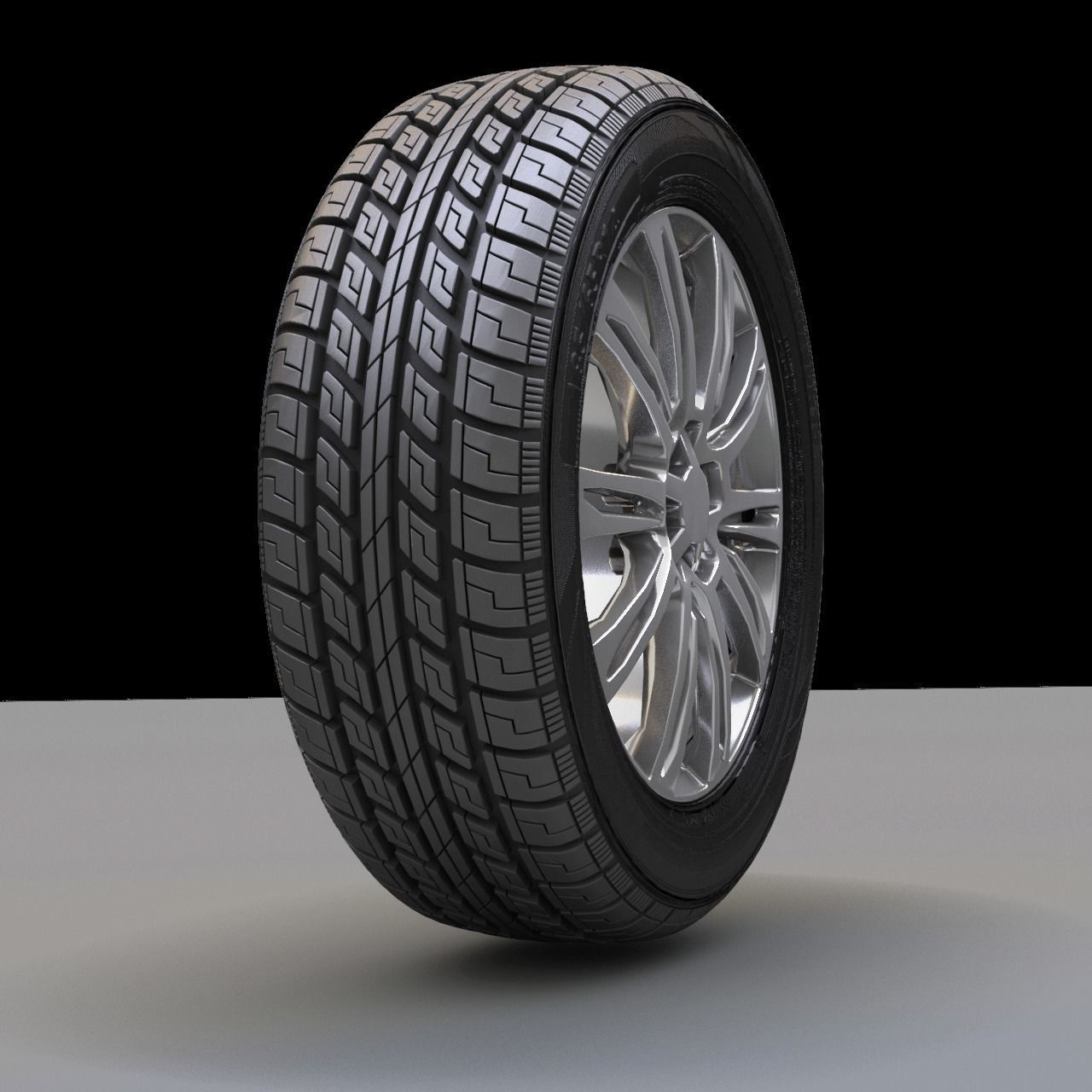Tire pack and rim 3D model_6