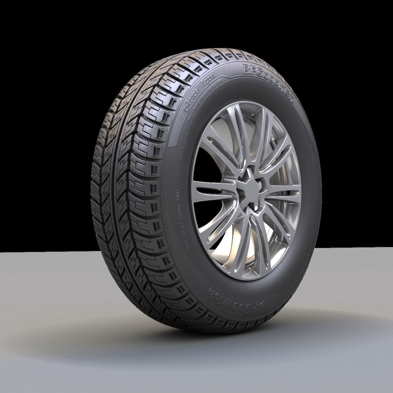 Tire pack and rim 3D model_8