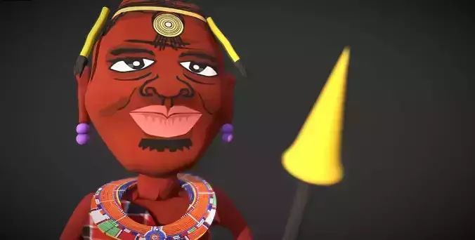 Masai Cartoon Character