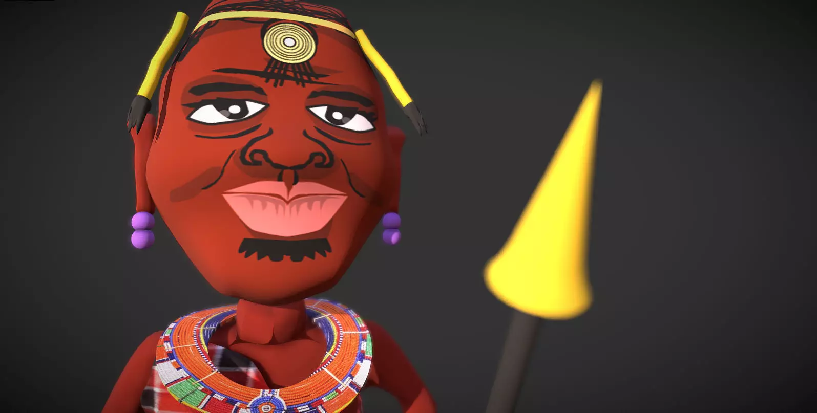 Masai Cartoon Character 3D model