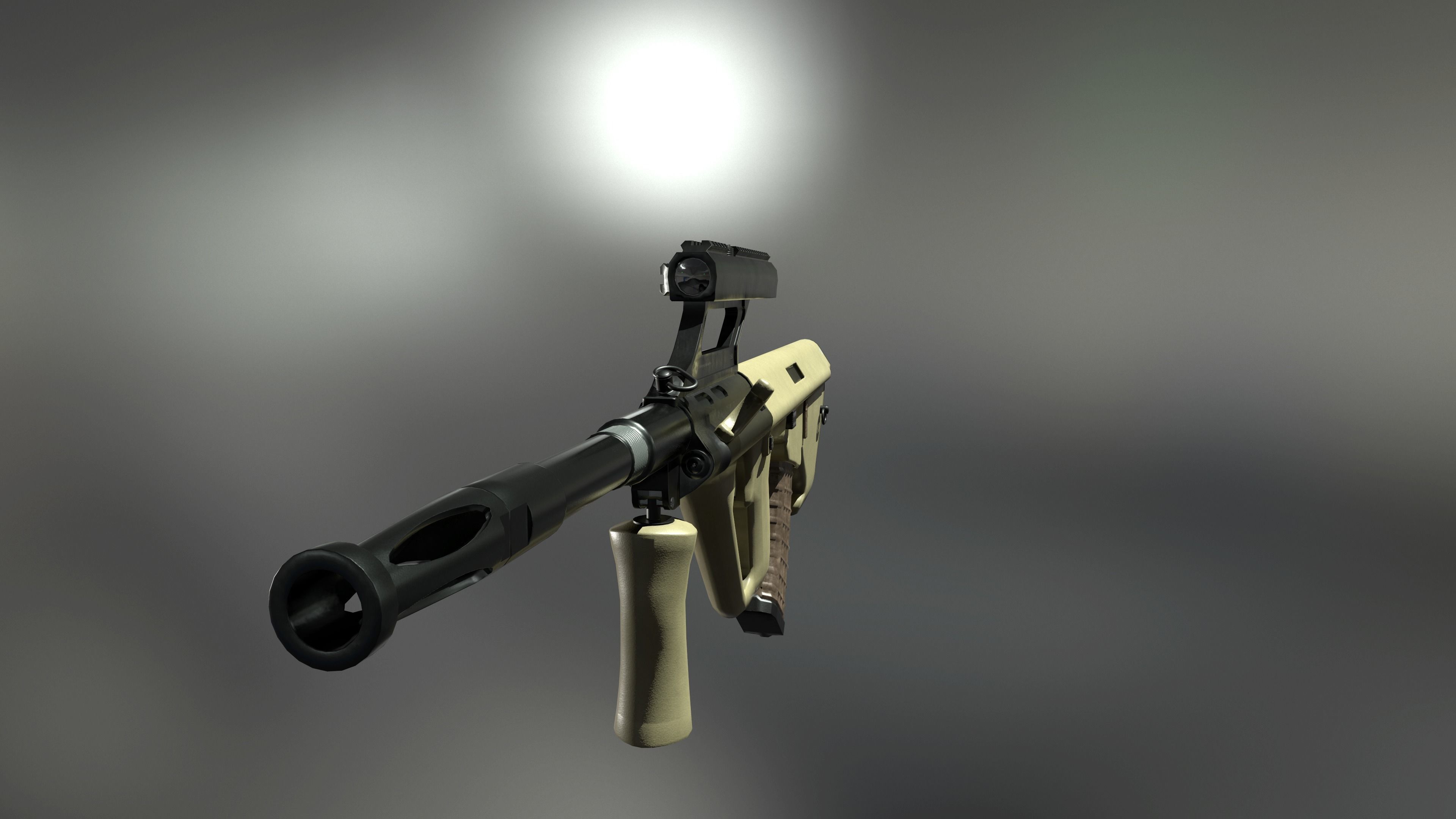 AUG A3 Austrian assault rifle for FPS Low-poly 3D model_7