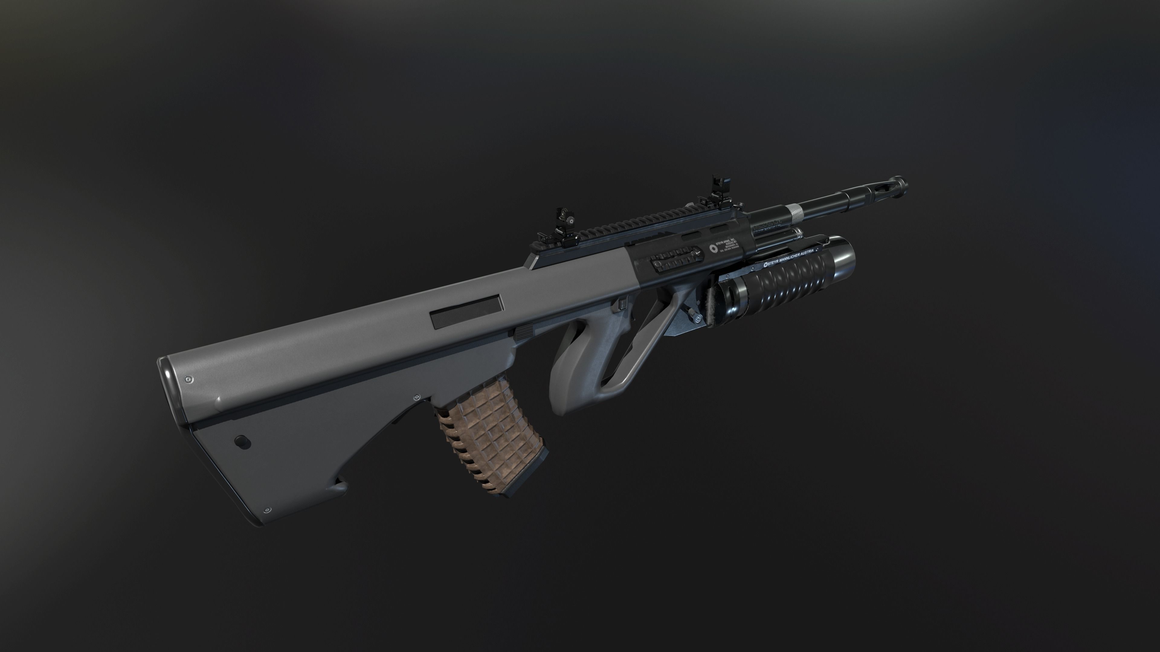 AUG A3 Austrian assault rifle for FPS Low-poly 3D model_16