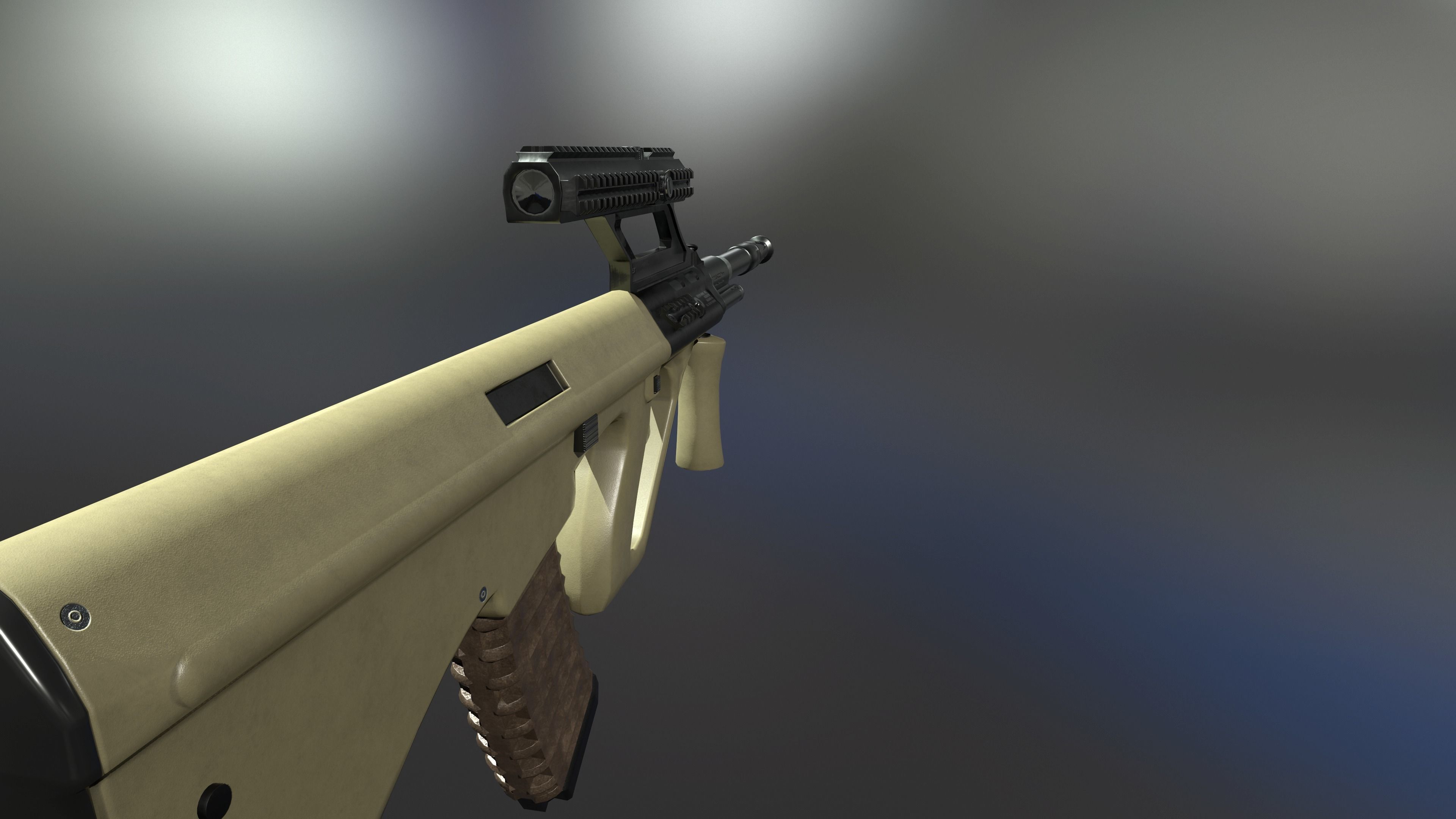 AUG A3 Austrian assault rifle for FPS Low-poly 3D model_5