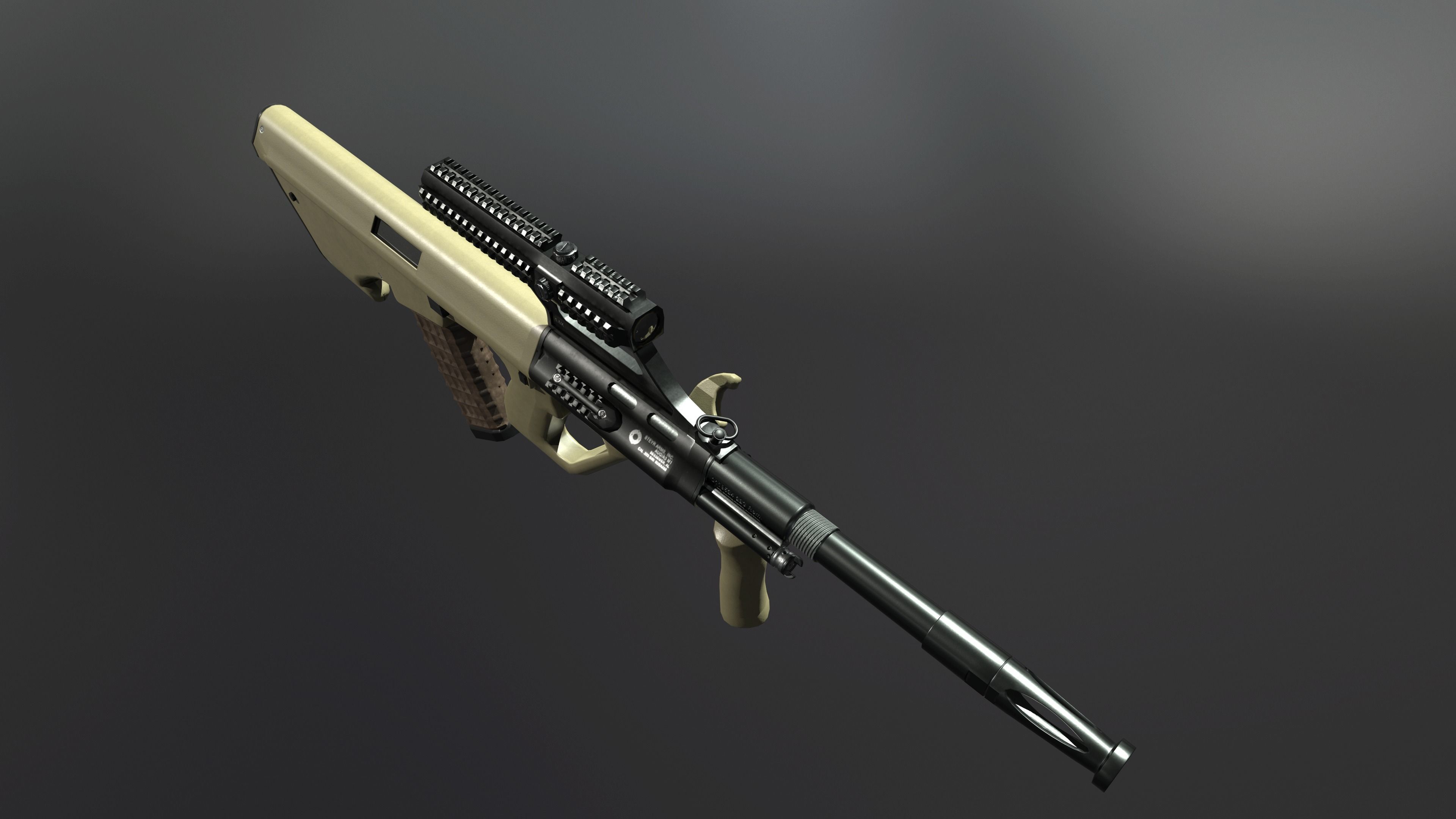 AUG A3 Austrian assault rifle for FPS Low-poly 3D model_2