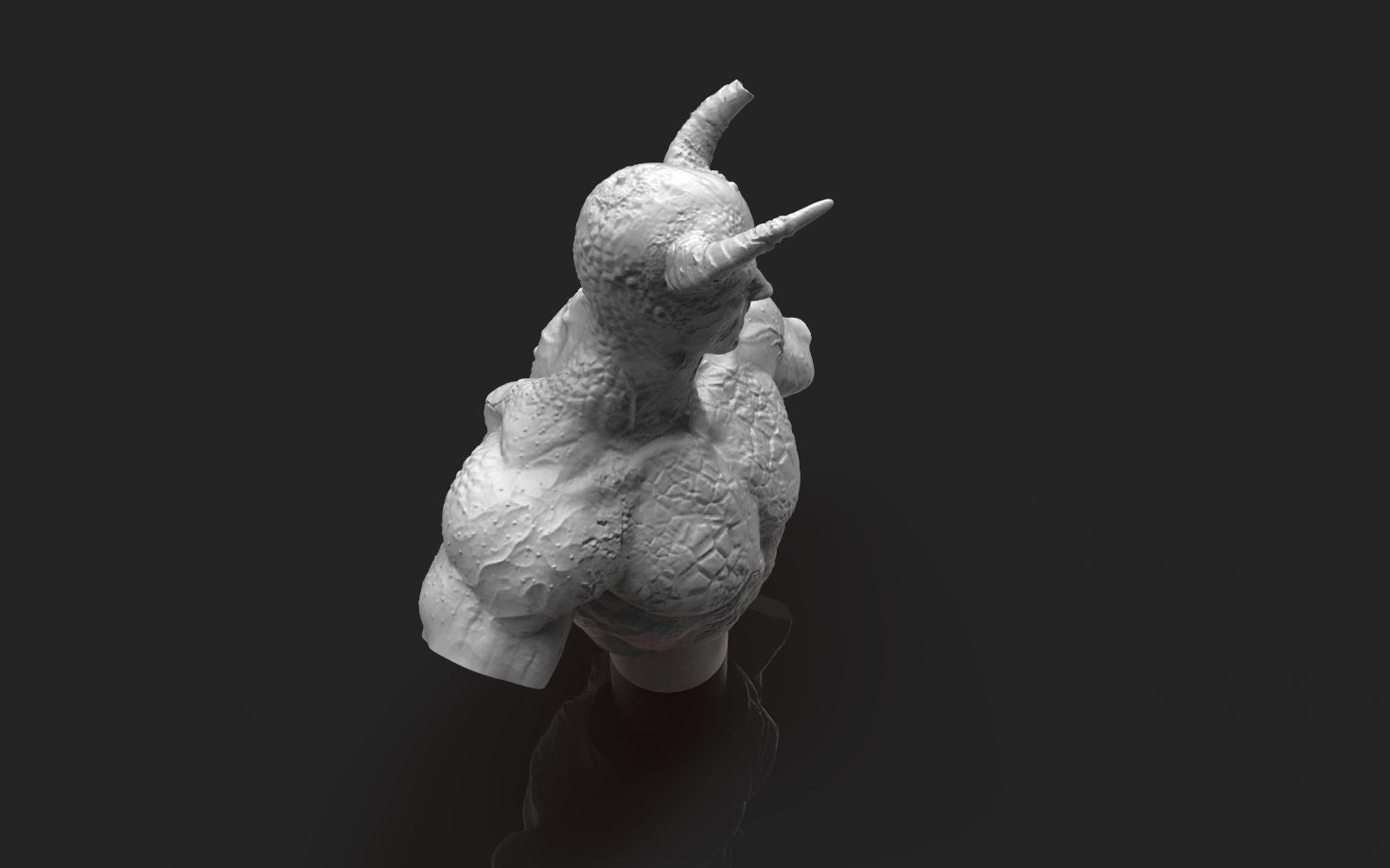 Male Lesser Demon of Hell miniature Bust 3D print model_2