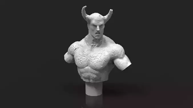 Male Lesser Demon of Hell miniature Bust 3D print model