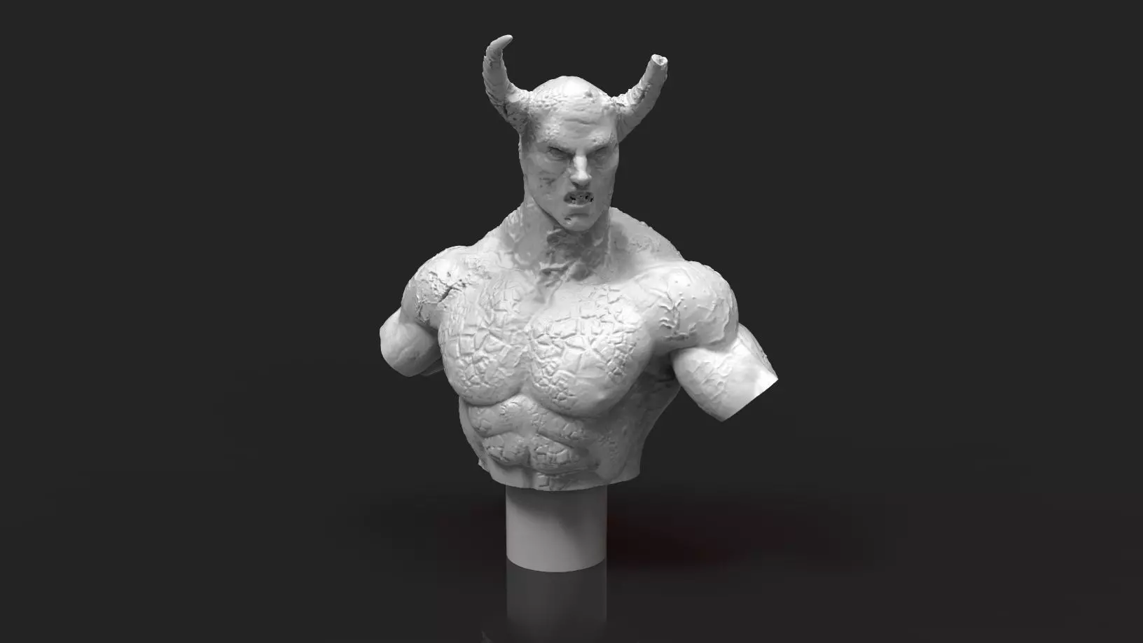 Male Lesser Demon of Hell miniature Bust 3D print model_0