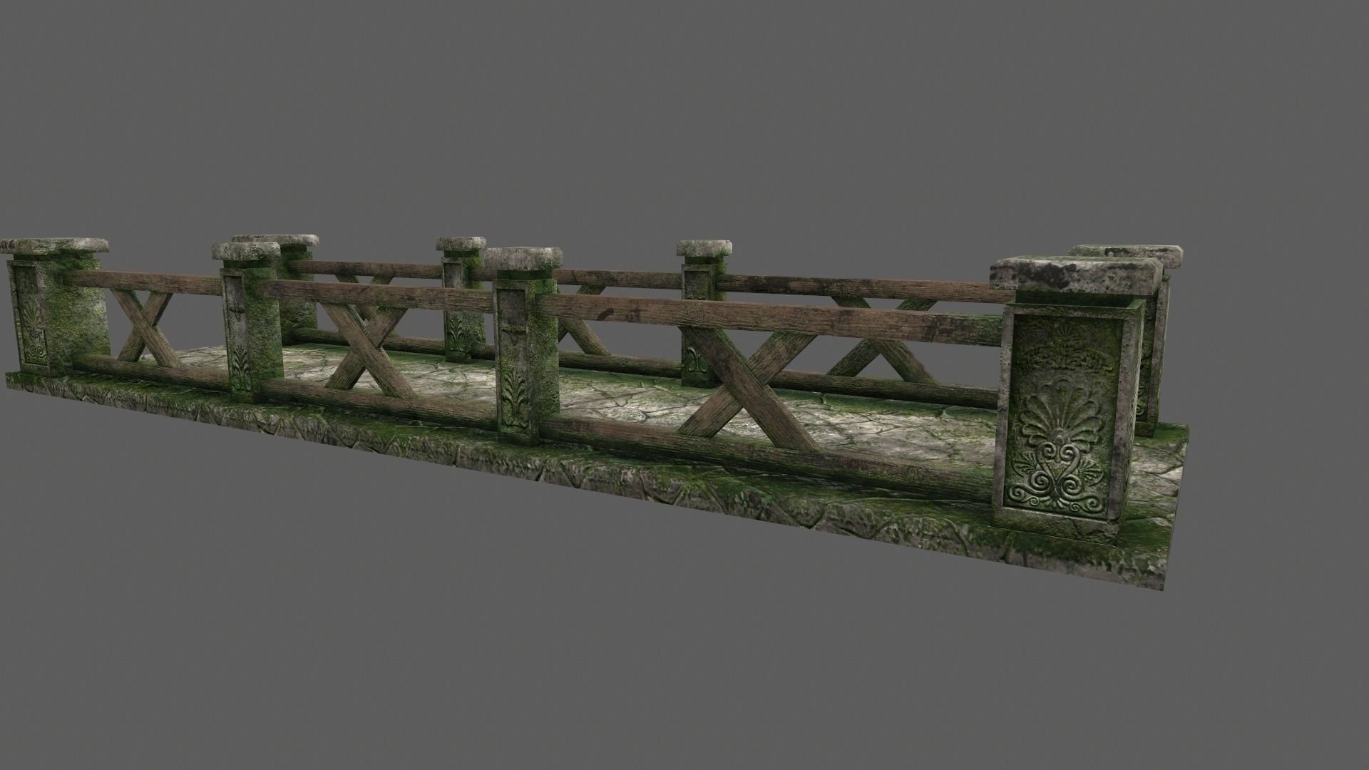bridge 2 stone Low-poly 3D model_12