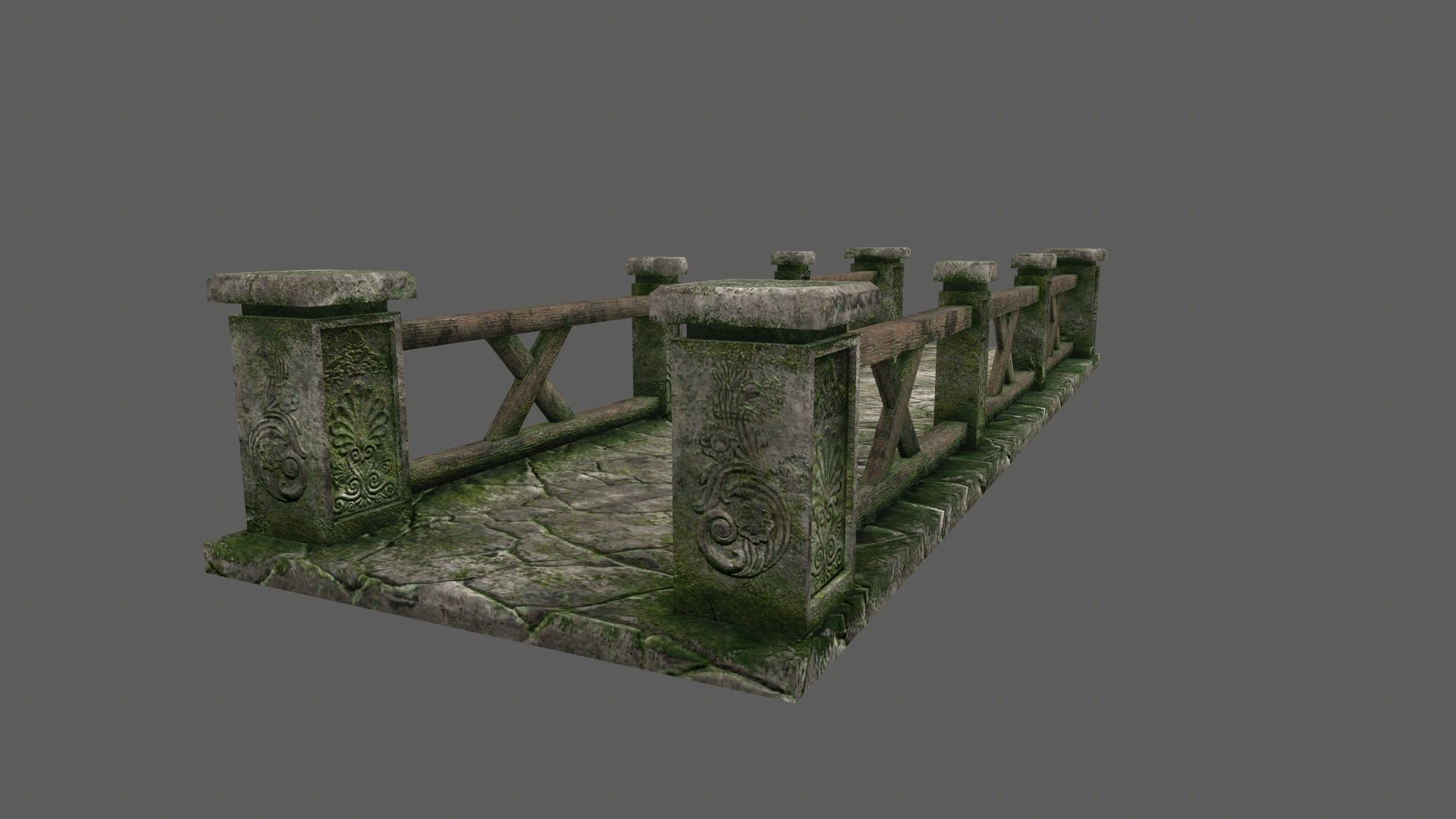 bridge 2 stone Low-poly 3D model_7