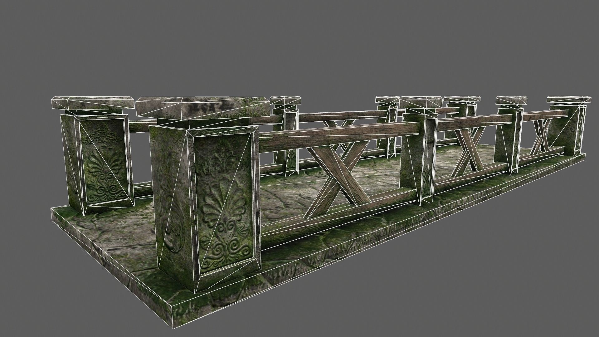 bridge 2 stone Low-poly 3D model_1