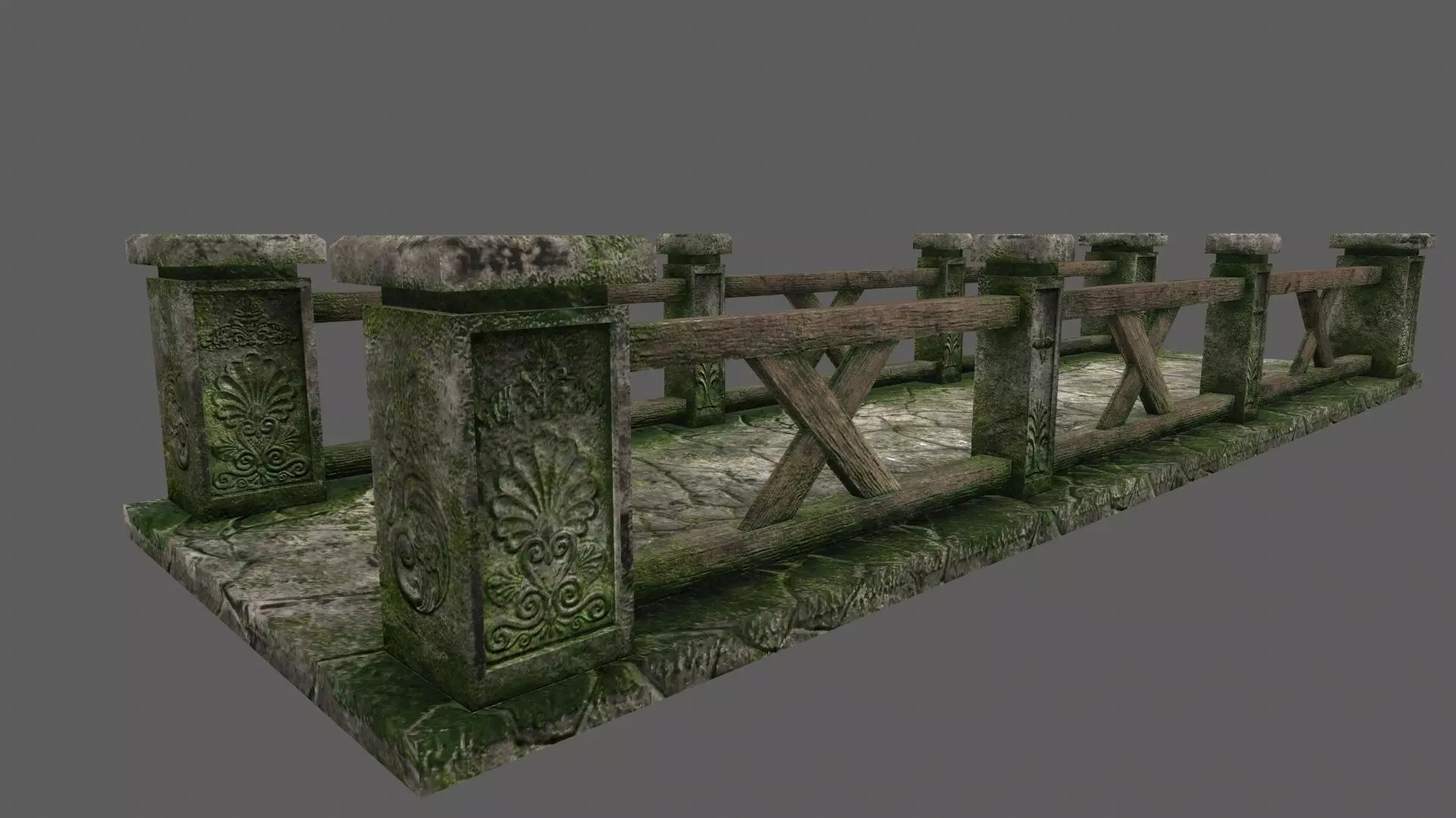 bridge 2 stone Low-poly 3D model_0