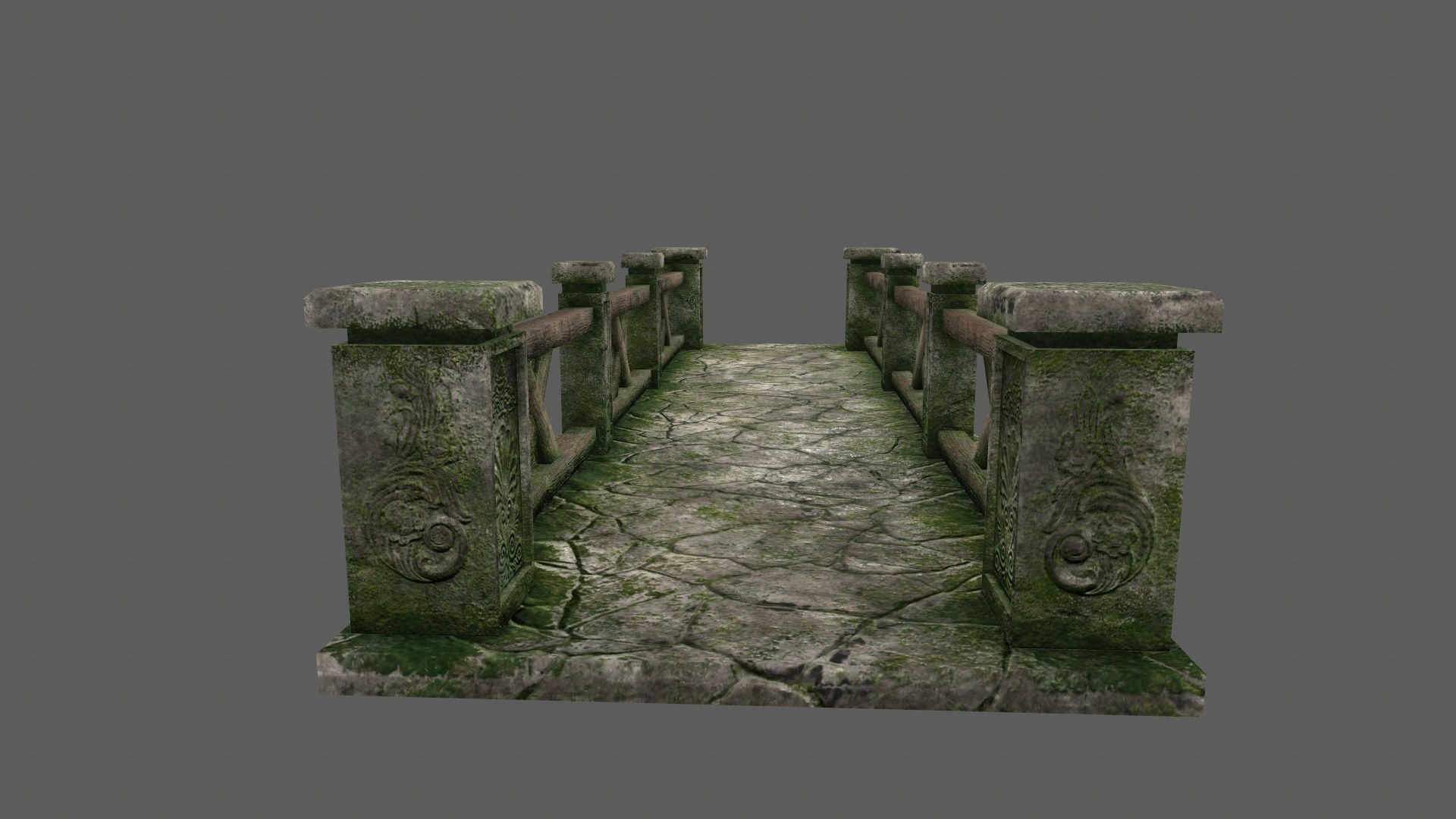 bridge 2 stone Low-poly 3D model_4