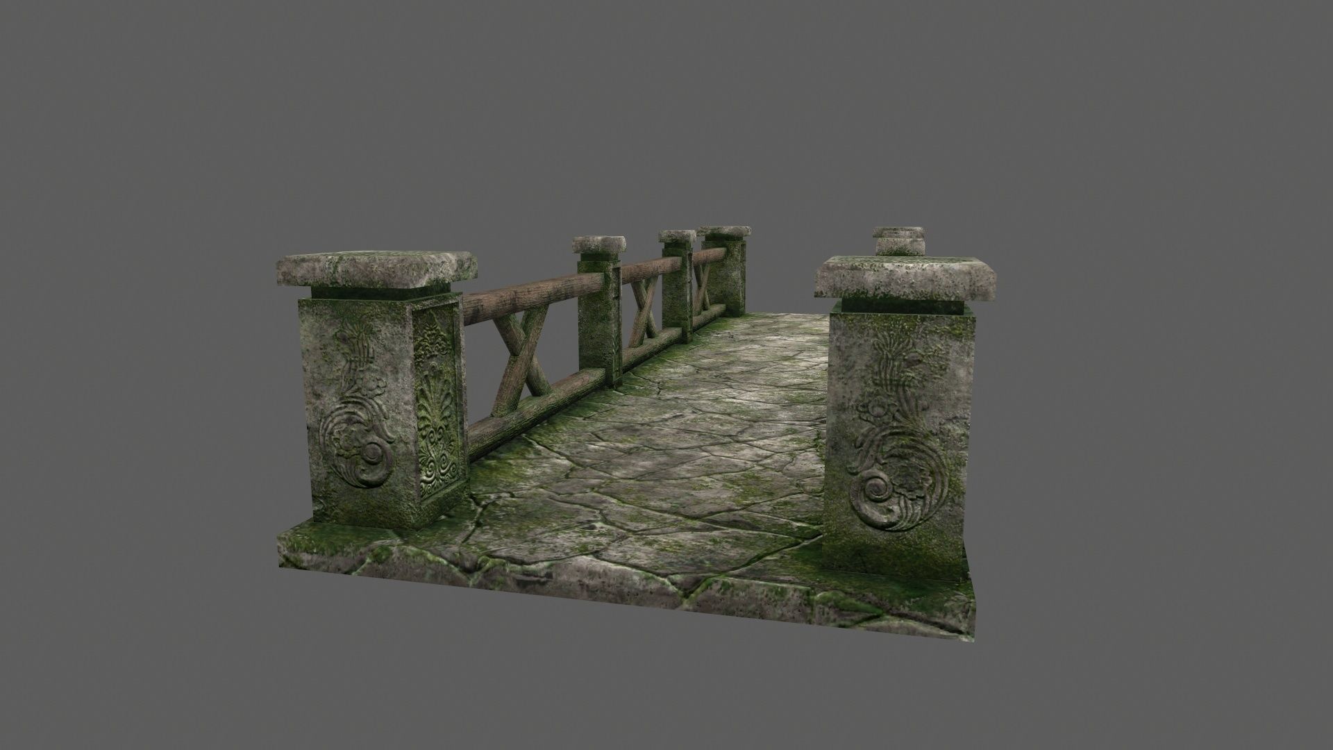 bridge 2 stone Low-poly 3D model_8