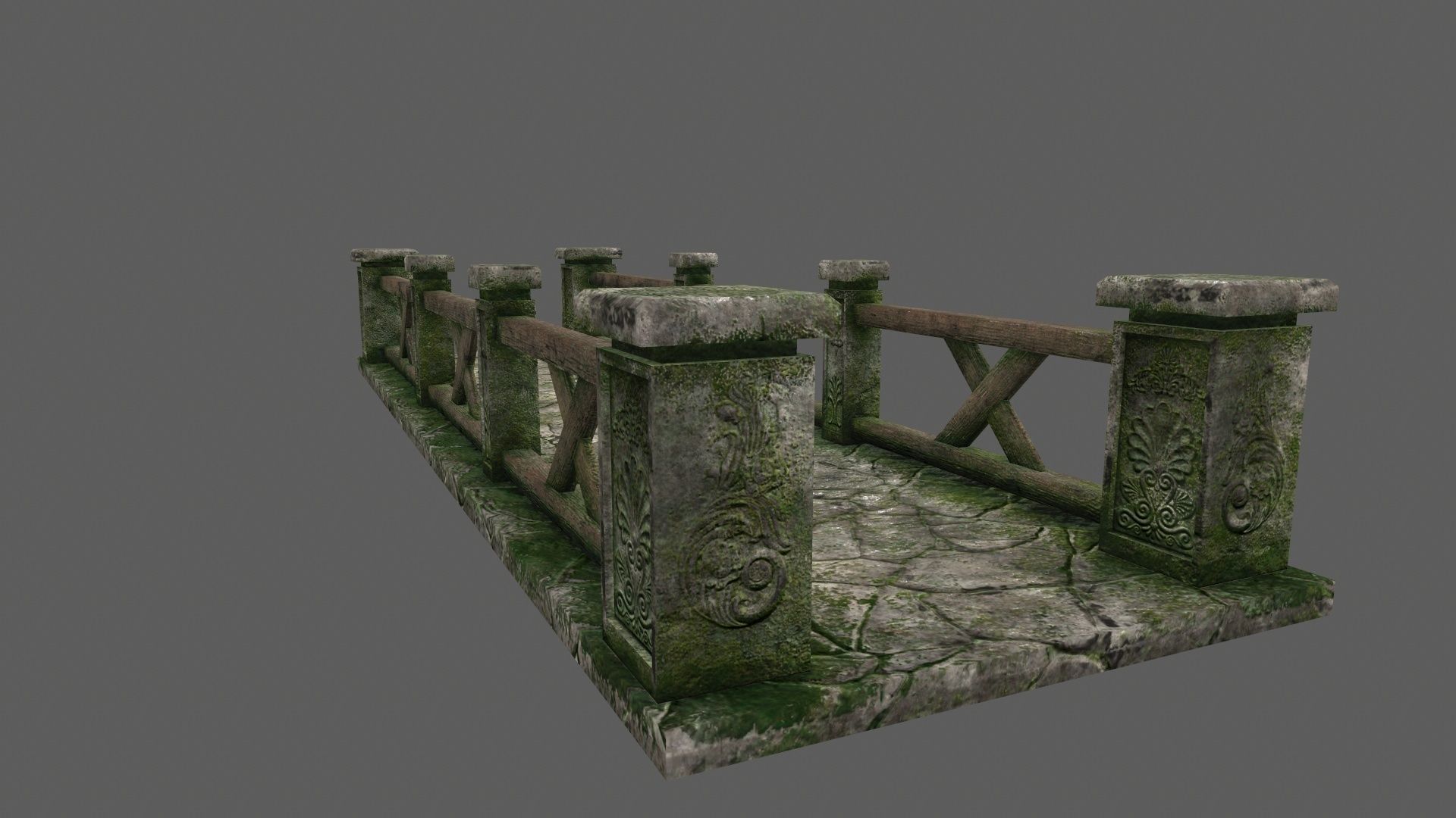 bridge 2 stone Low-poly 3D model_5
