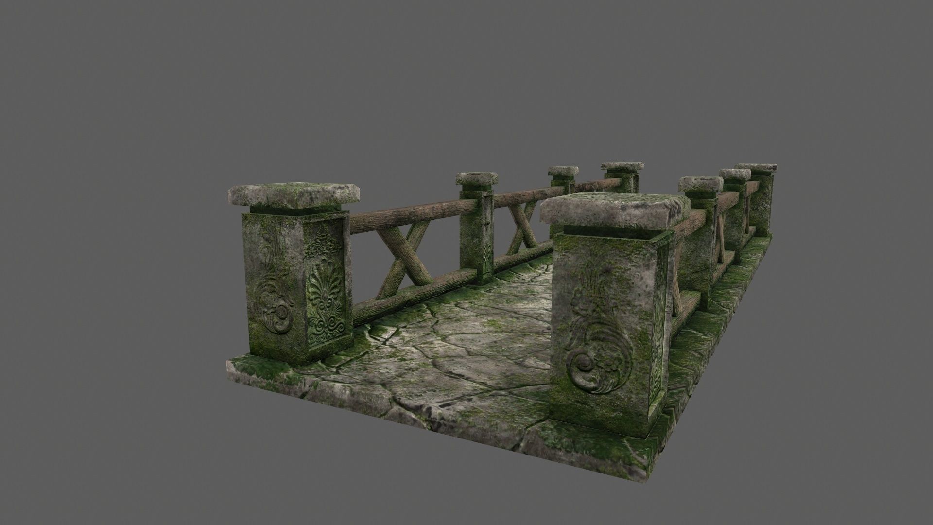 bridge 2 stone Low-poly 3D model_3