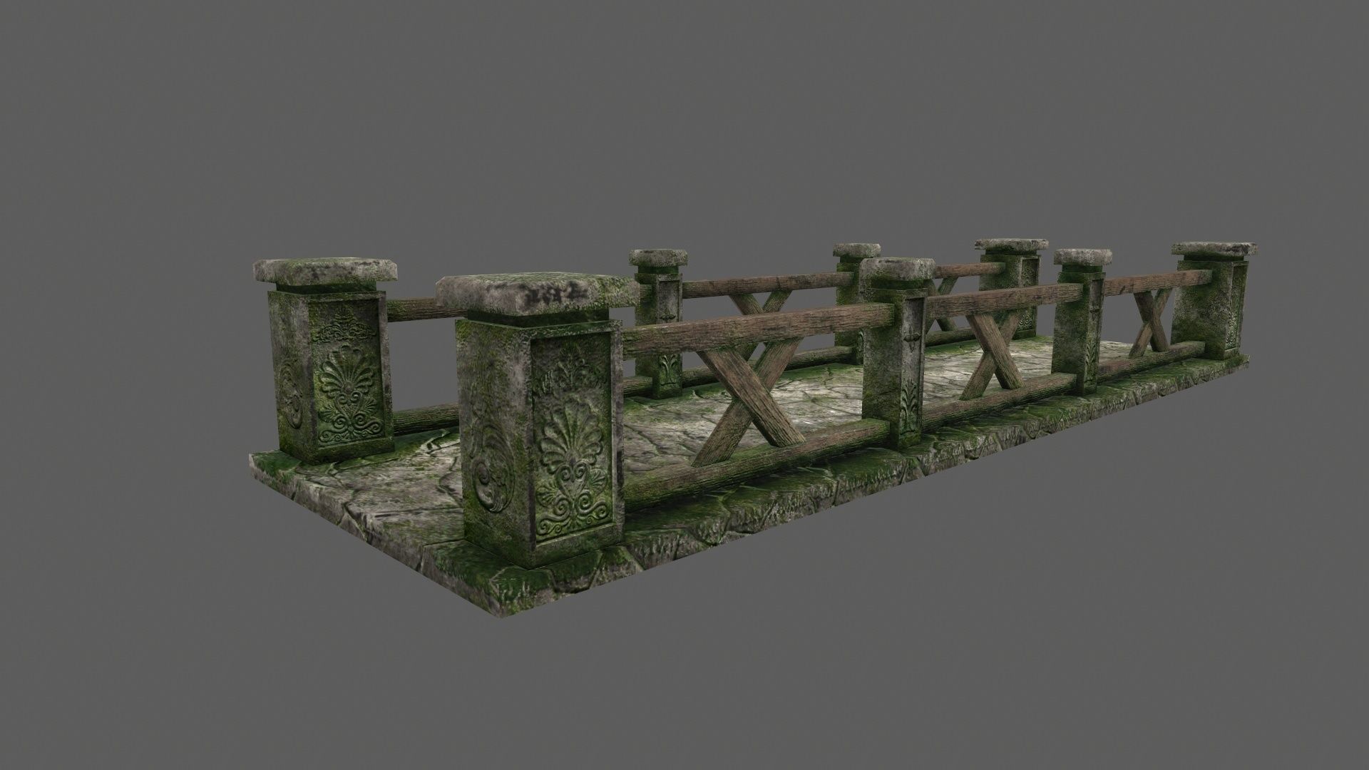 bridge 2 stone Low-poly 3D model_2