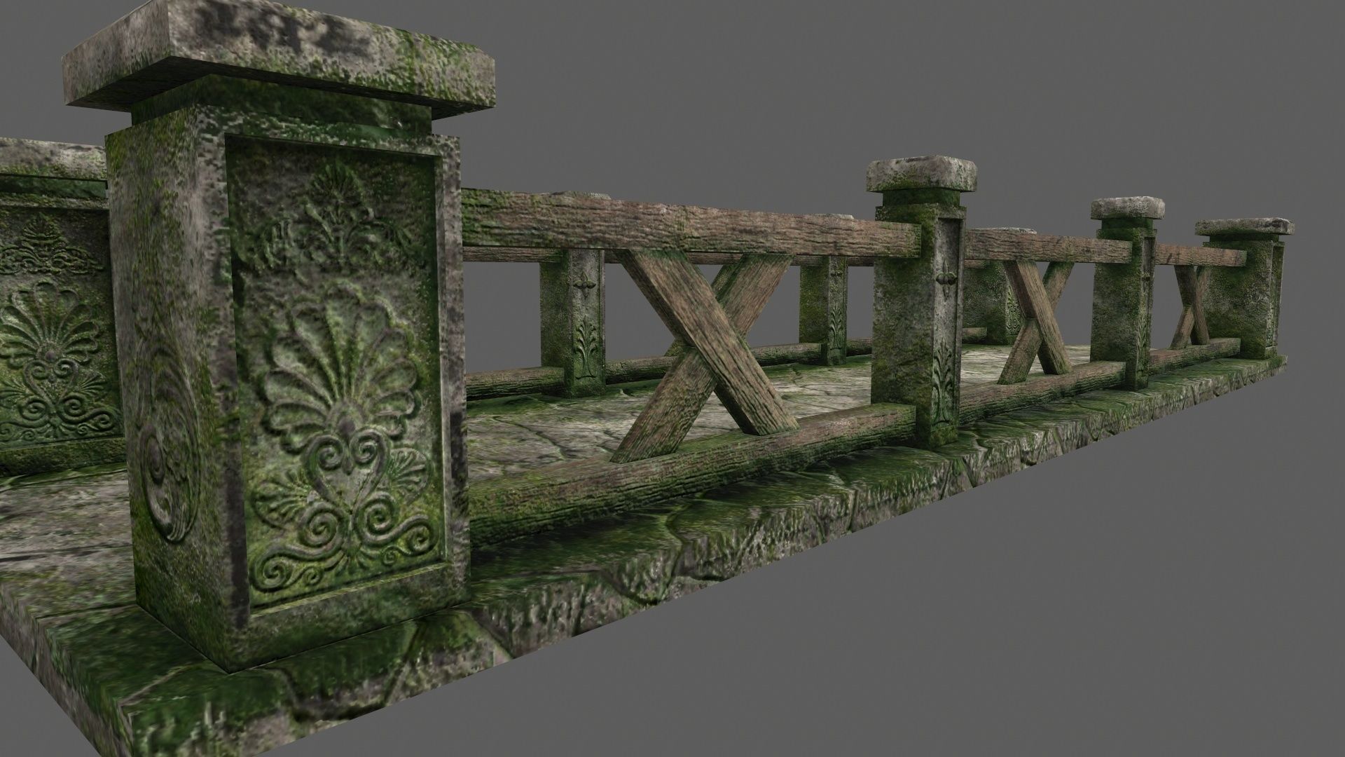 bridge 2 stone Low-poly 3D model_17