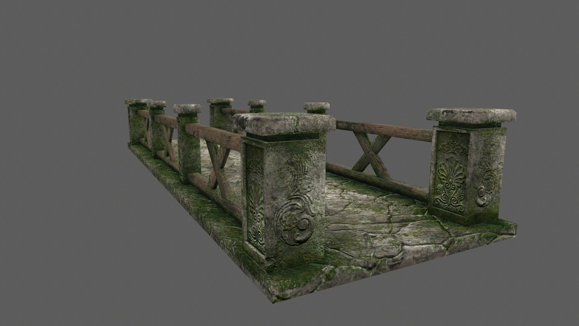 bridge 2 stone Low-poly 3D model_16
