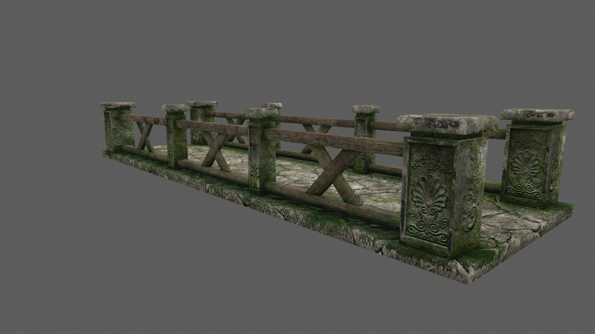 bridge 2 stone Low-poly 3D model_6
