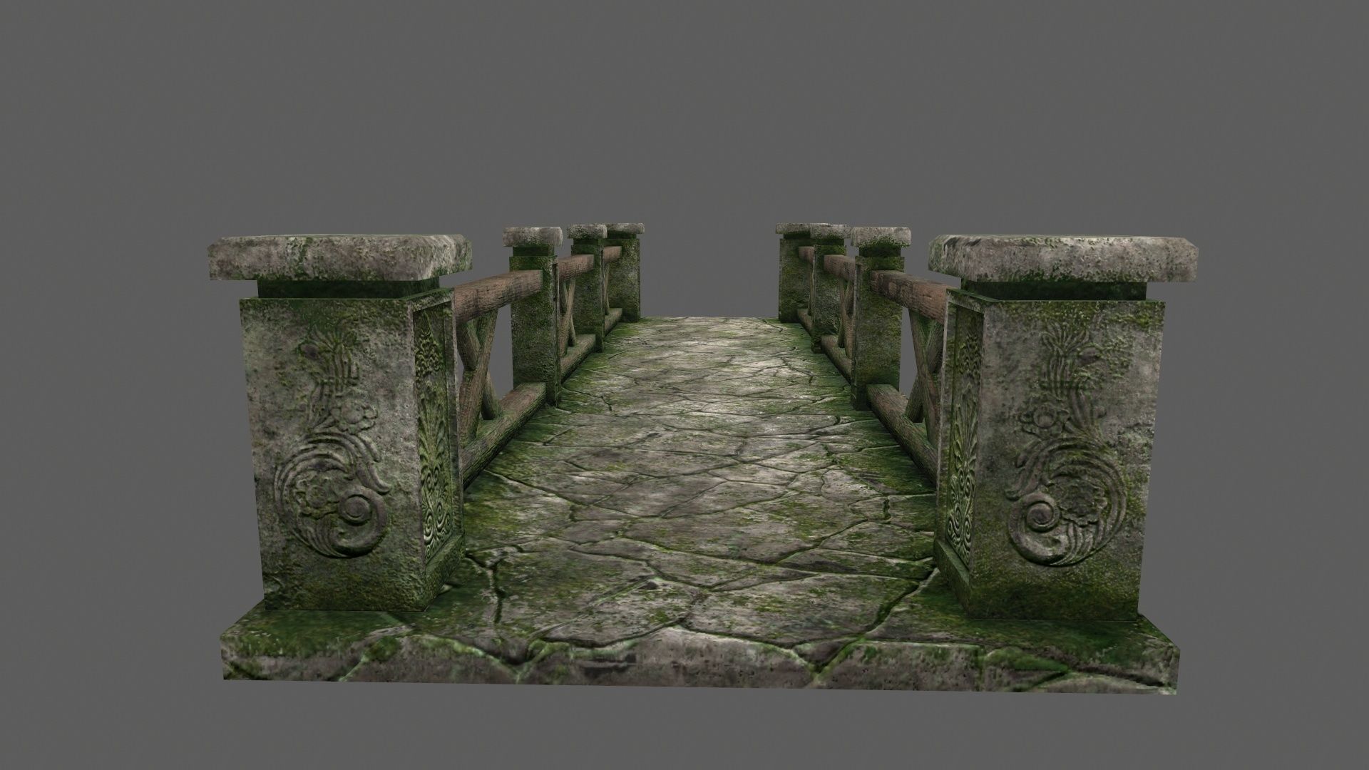 bridge 2 stone Low-poly 3D model_11