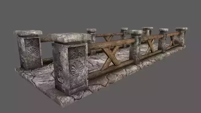 bridge 3 stone Low-poly 3D model