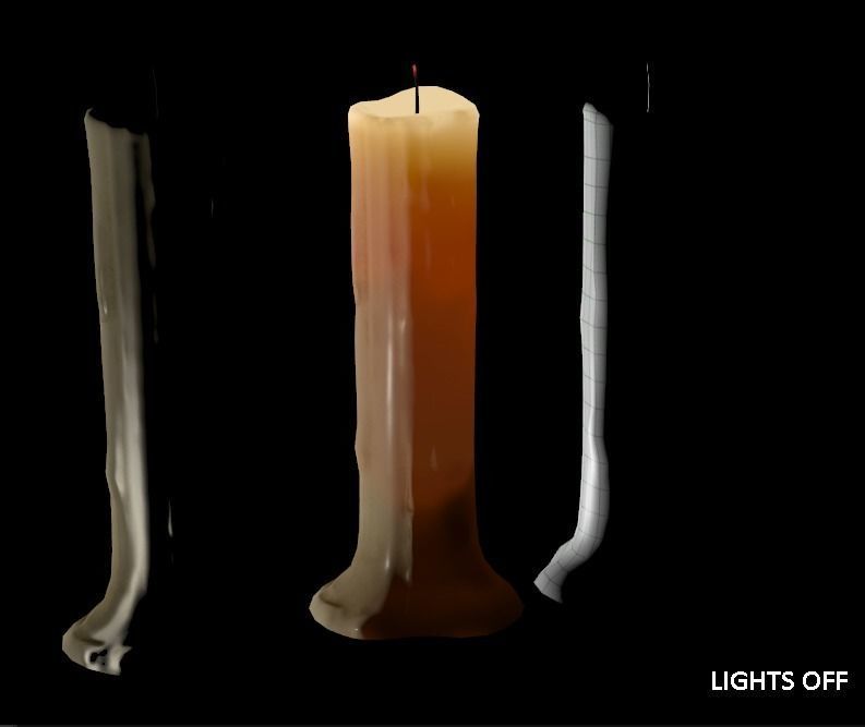 Lowpoly Candle Low-poly 3D model_2