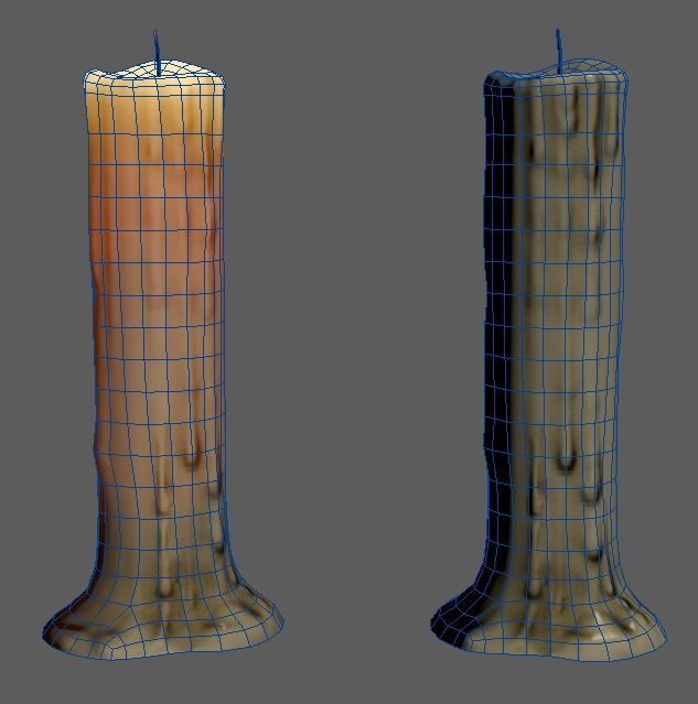 Lowpoly Candle Low-poly 3D model_3