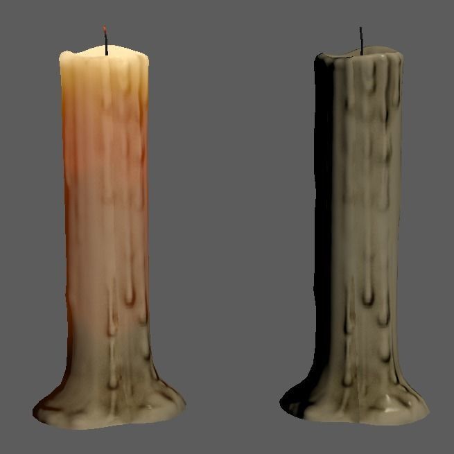 Lowpoly Candle Low-poly 3D model_4