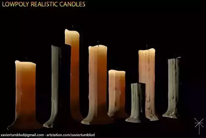 Lowpoly Candle Low-poly 3D model