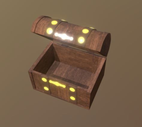 Wooden Chest Low-poly 3D model_5