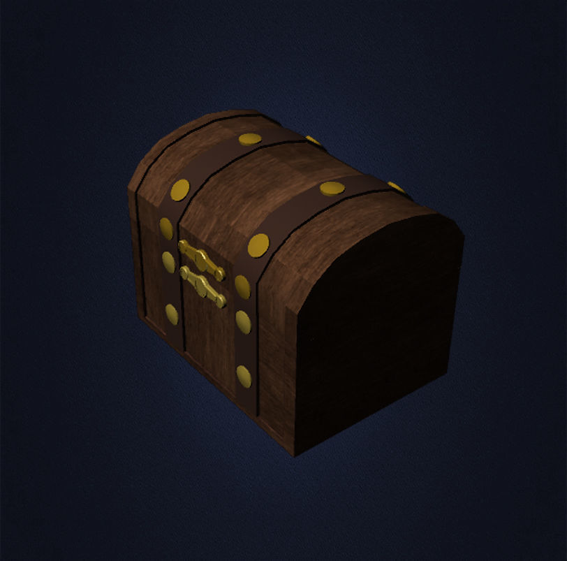 Wooden Chest Low-poly 3D model_2