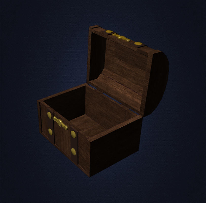 Wooden Chest Low-poly 3D model_3