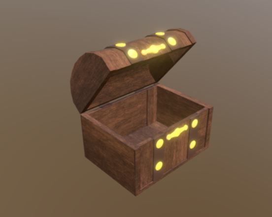 Wooden Chest Low-poly 3D model_4