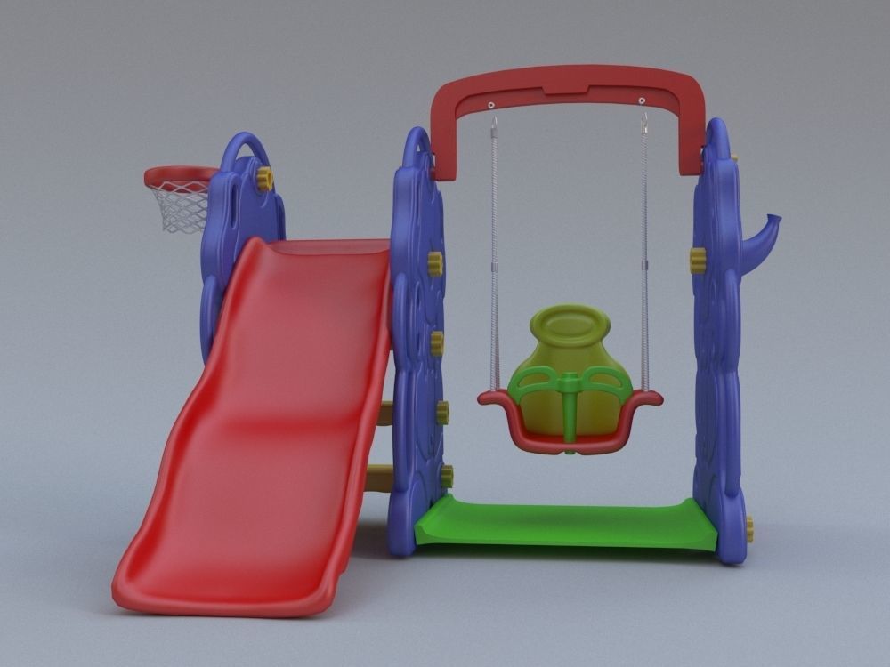 Playground Slide Elephant Theme 3D model_2
