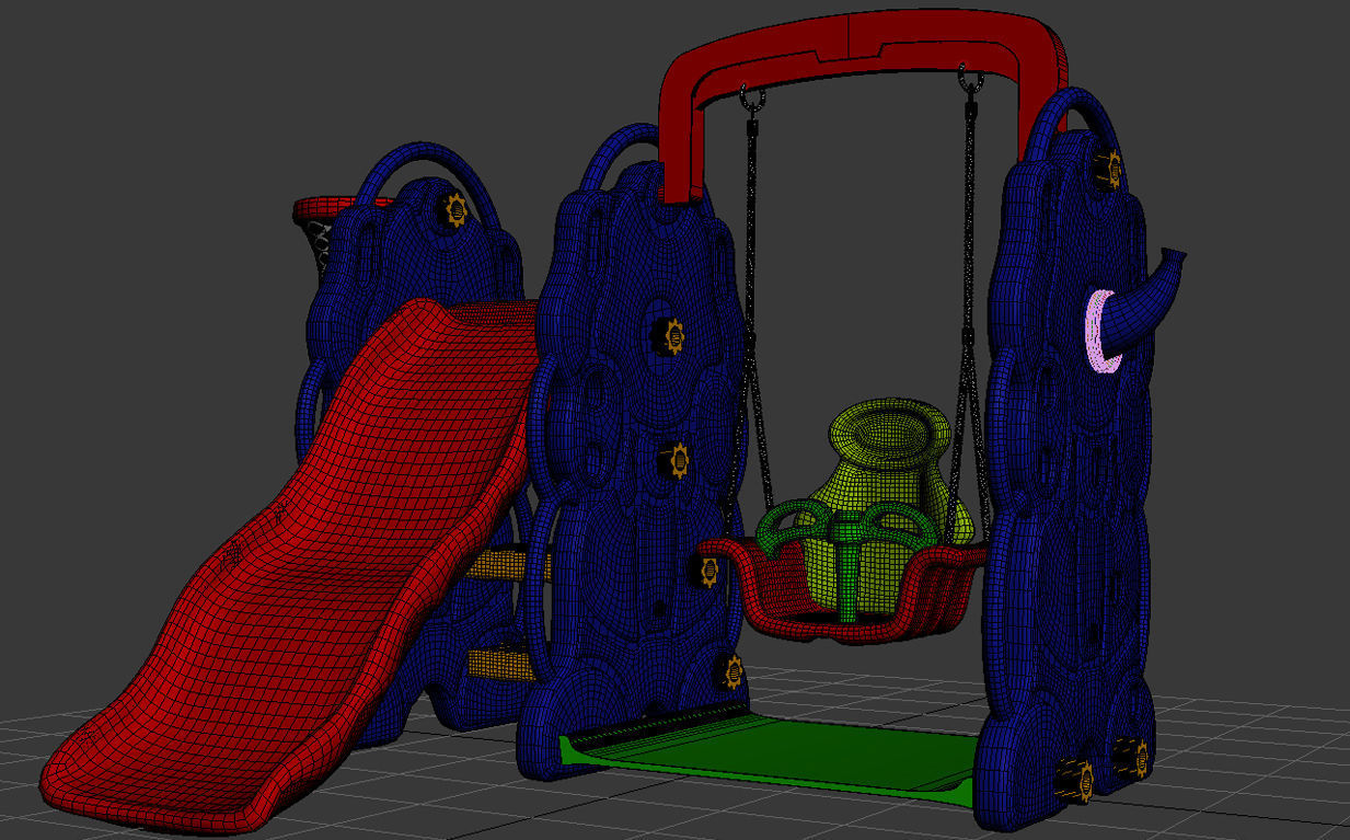 Playground Slide Elephant Theme 3D model_6