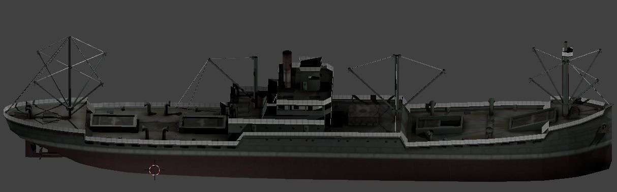 Japanese Merchant Ship Low-poly 3D model_2