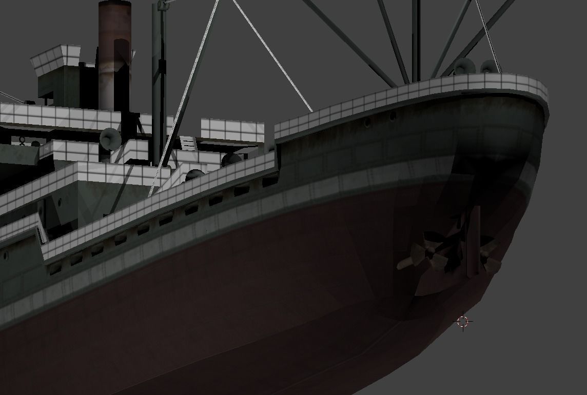 Japanese Merchant Ship Low-poly 3D model_3