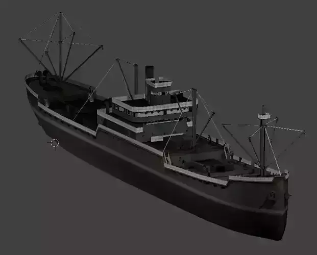 Japanese Merchant Ship Low-poly 3D model