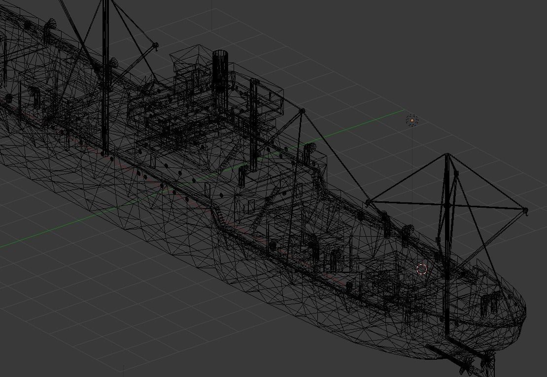 Japanese Merchant Ship Low-poly 3D model_6