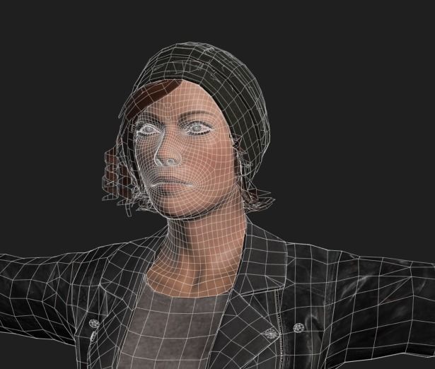 PBR female survivor Low-poly 3D model_11