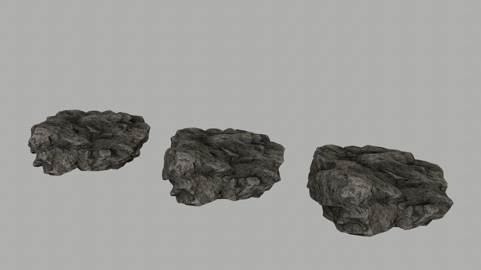rocks set of in shapes Low-poly 3D model_9