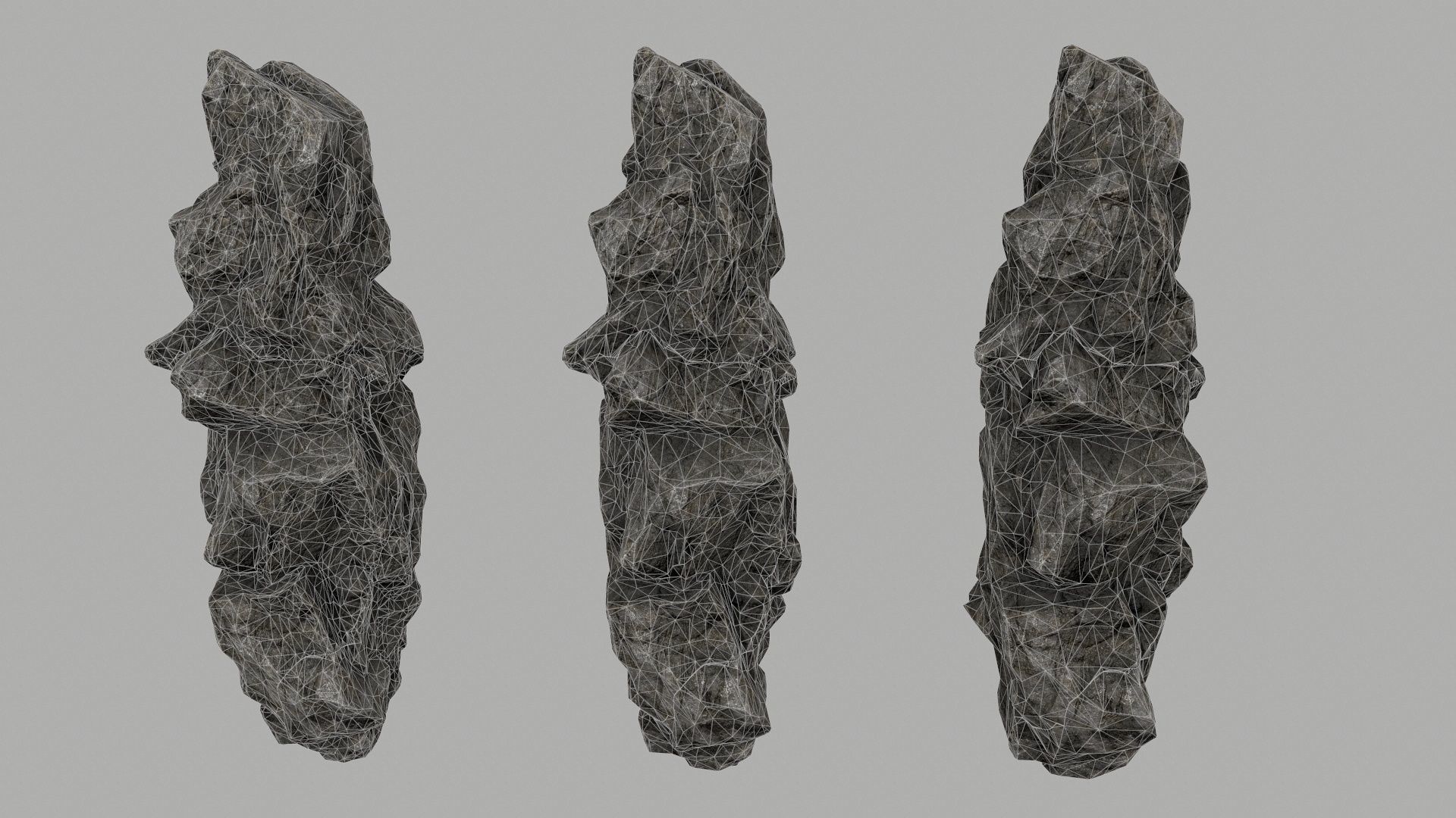 rocks set of in shapes Low-poly 3D model_18