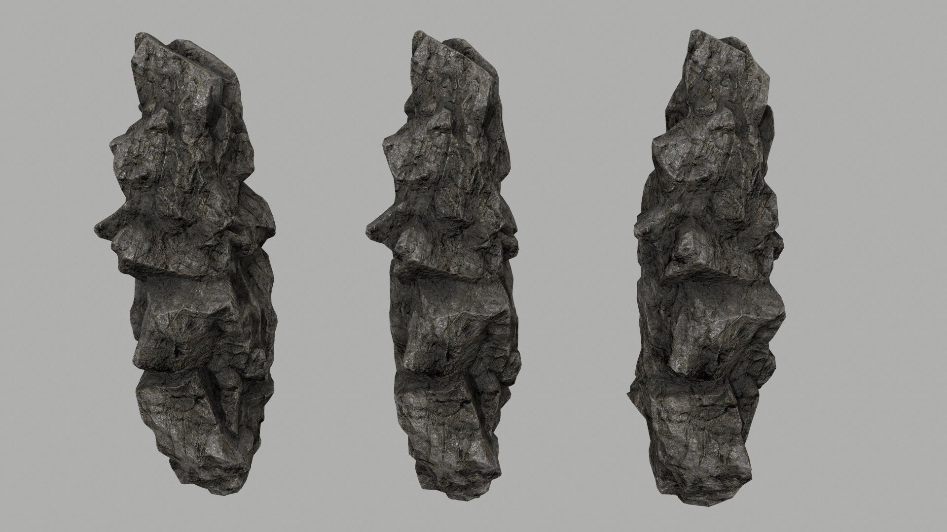 rocks set of in shapes Low-poly 3D model_17