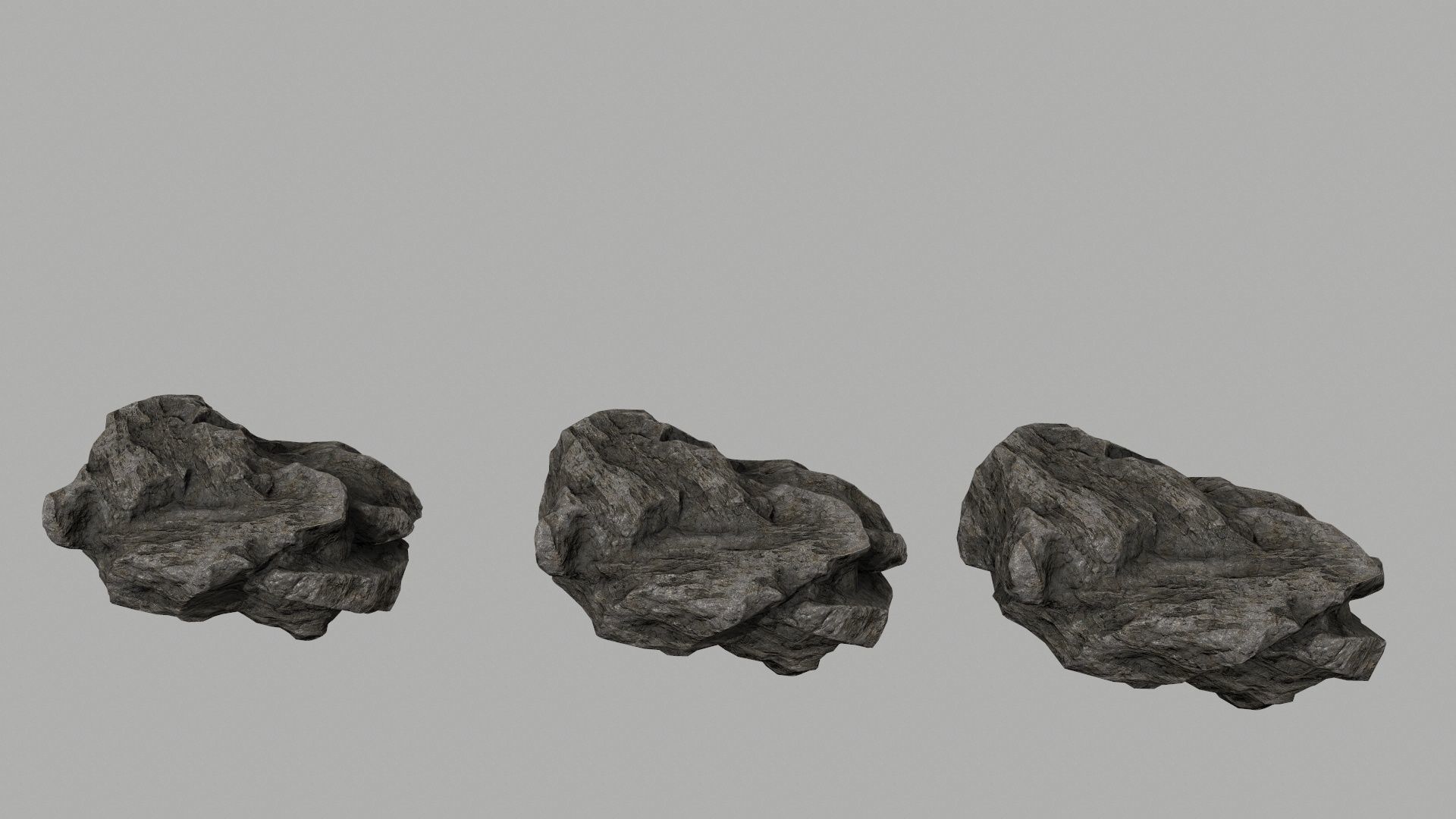 rocks set of in shapes Low-poly 3D model_13