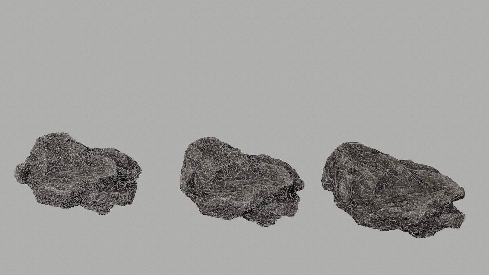 rocks set of in shapes Low-poly 3D model_14