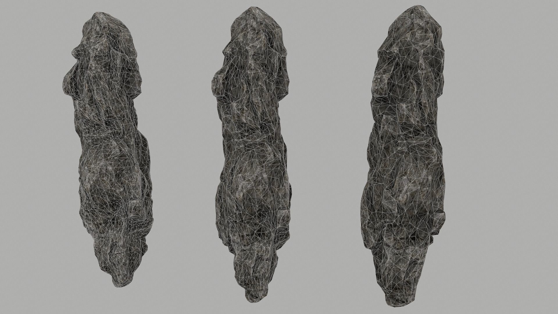 rocks set of in shapes Low-poly 3D model_15