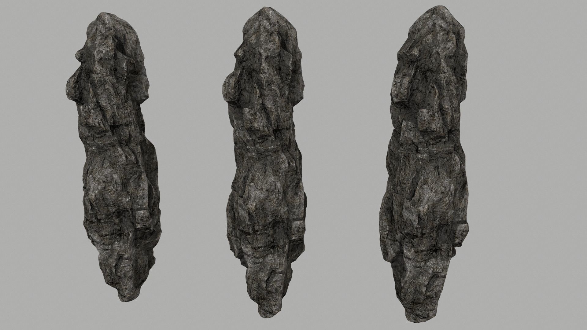 rocks set of in shapes Low-poly 3D model_16