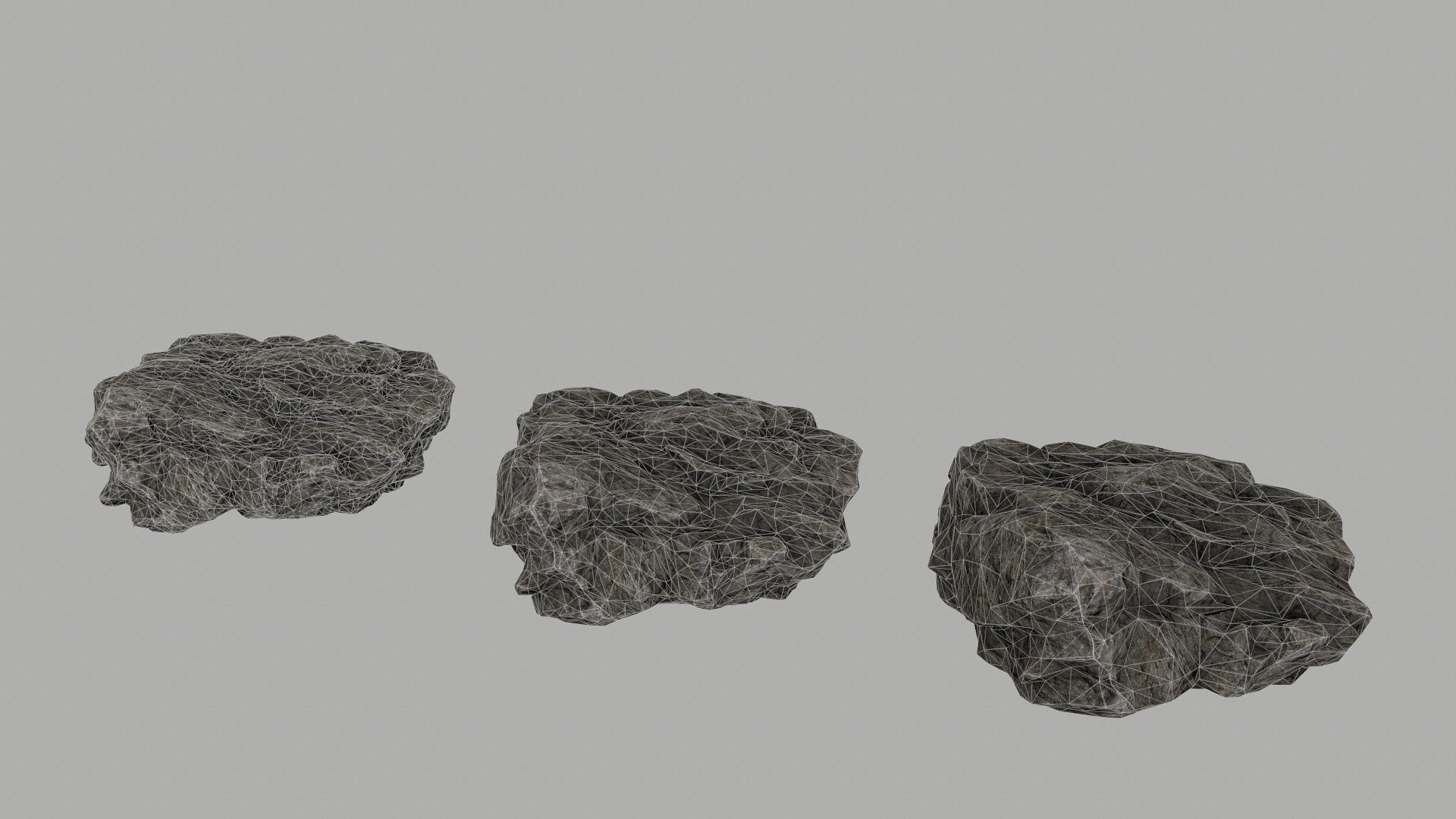 rocks set of in shapes Low-poly 3D model_10