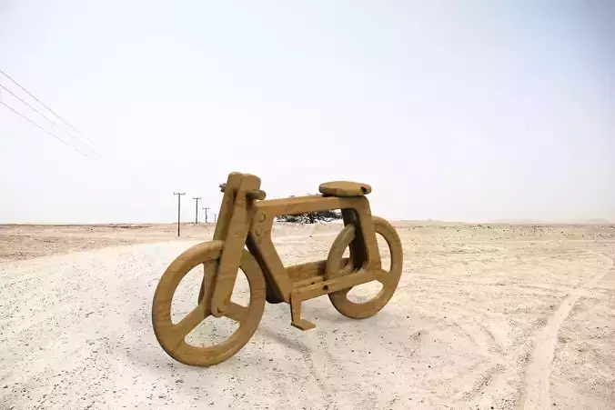 Wooden bicycle 3D model